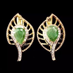 Natural Emerald sterling silver 925 Set